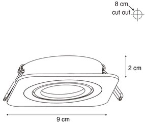 Sada 6 zaoblených zapustených bodových svetiel tmavý bronz GU10 50mm IP44 - Alberto
