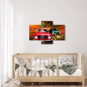 Obraz - Retro závodné autá (90x60 cm)