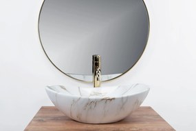 Keramické umývadlo na dosku REA ROYAL MINI AIAX SHINY 48x30,5 cm mramor