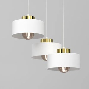 Luster na lanku MARTI 3xE27/15W/230V biela/zlatá