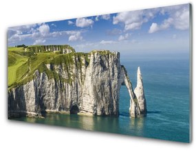 Skleneny obraz Útes pobrežie more skaly 140x70 cm