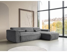 Sivá rohová pohovka (pravý roh) Flex Felix – Miuform