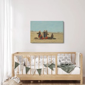 Obraz - Eugène Boudin, Women on the Beach at Berck, reprodukcia (90x60 cm)