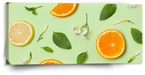 Sablio Obraz Citrus a kvet - 110x50 cm
