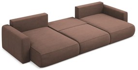 Ružová rozkladacia/s úložným priestorom rohová pohovka (do tvaru "U") Kapua – Makamii