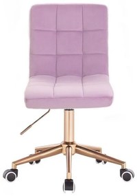 LuxuryForm DESIGN Stolička TOLEDO VELUR na zlatej podstave s kolieskami - levanduľa