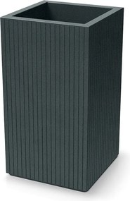 Plastový květináč COROS SQUARE HIGH 40 cm grafitový