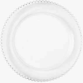 Sklenené okrúhle taniere's ozdobným lemom Collier, 12 ks