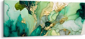 Obraz - Zelená abstrakcia (120x50 cm)