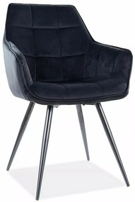Stolička Lilia Velvet Čierna