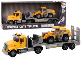 LEAN TOYS Nákladné auto s bagrom Lora, svetlá, zvuky - žltá