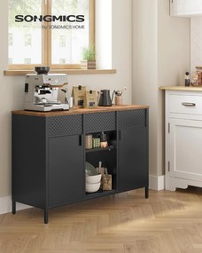 Komoda Vasagle Teduo 110 cm čierna/hnedá