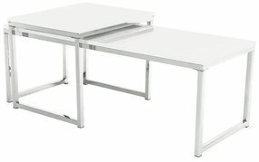 Konferenčné stolíky, set 2 ks, biela extra vysoký lesk, ENISOL TYP 2