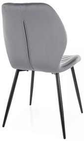 Sametová jídelní židle Mike šedá