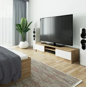 Stolík pod TV RTV K 160 CLP sonoma / biely