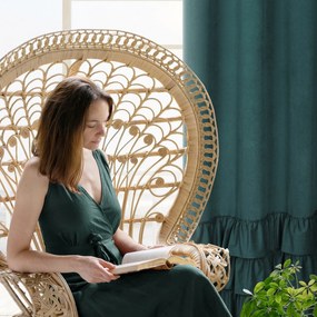 ZATEMŇOVACÍ ZÁVES NA KRÚŽKOCH MEGI 140X250 CM TMAVOZELENÁ