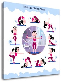 Motivačný obraz na stenu Home exercise plan | rôzne rozmery