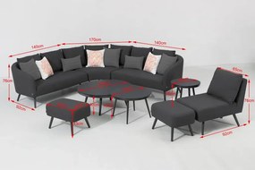 Záhradná zostava MELIA LIKA-TEX® antracit