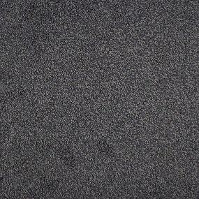 Tapibel, Koberec metráž Supersoft 850 tm. šedý, na mieru s bordúrou, šíře 4m, šedá, ab (mriežka), chodba / predsieň