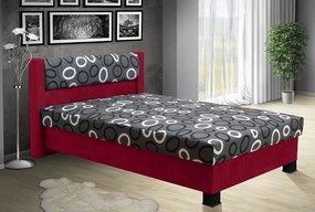 Nabytekmorava Čalúnená posteľ s úložným priestorom Nikol 140 farebné čalúnenie: černá 04, čalúnenie: Mega 14 šedá