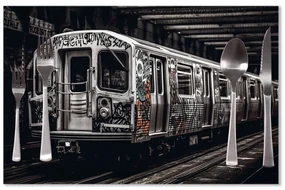 Sablio Prestieranie Mestské metro s graffiti: 40x30cm