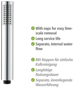 Sprchová hlavica s hadicou v lesklo striebornej farbe Basic Line – Wenko