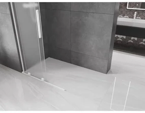 Mexen Velar L, posuvná sprchová zástena Walk-in 120 x 200 cm, 8mm sklo námraza, biela matná, 871-120-003-33-20