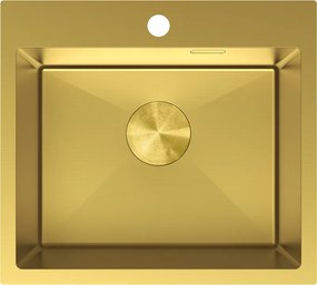 Mexen Solix, 1-komorový nerezový drez 500 x 450 mm, brúsená zlatá, 6402501000-55