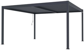 Hliníková bioklimatická pergola s lamelami BestBerg BBP-16G / 4 x 4 m / sivá