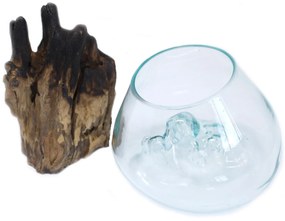 Roztavené sklo na dreve - Veľká misa