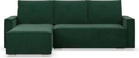 Rohová rozkladacia sedačka NOTO Poso 014 fľaškovo zelená