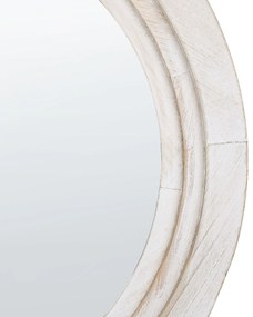 Okrúhle nástenné zrkadlo ø 60 cm krémová biela DELICIAS Beliani
