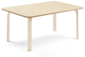 Stôl ELTON, 1200x700x530 mm, linoleum - béžová, breza