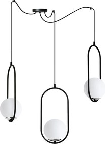 Závesné svietidlo Florence Spider, 3x biele sklenené tienidlo, b/ch, U