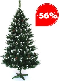 Luxusný vianočný stromček s bielymi koncami a šiškami 150 cm