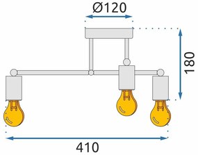 Toolight - závesná lampa E27 60W 392200, ružové-zlato, OSW-04014
