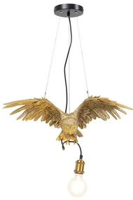 Owl visiaca lampa zlatá