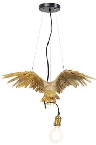 Owl visiaca lampa zlatá