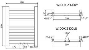 Mexen Mars, vykurovacie teleso 500x400 mm, 140 W, zlatá lesklá, W110-0500-400-00-50