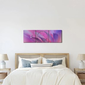 Obraz - Kvapka na kvete (s hodinami) (90x30 cm)
