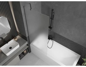 Mexen Next, 1-krídlová vaňová zástena 80 x 150 cm, 6mm sklo námraza, brúsená grafitová, 895-080-000-00-30-66