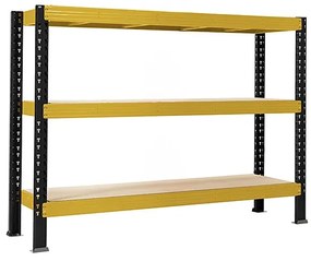 Trestles Nekonečný priemyselný regál 1600x2400x600, 3 police Farba: Žltá a čierna