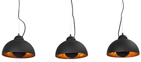 Dizajnová závesná lampa STAGE 3 čierna/zlatá