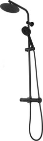 Rea Bliss, termostatická sprchová sada s hornou dažďovou sprchou, čierna, REA-P8804