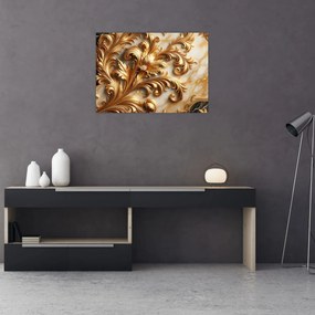 Sklenený obraz - Mramor so zlatom (70x50 cm)