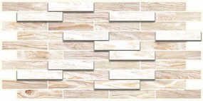 Obkladové panely 3D PVC TP10007977, cena za kus, rozmer 980 x 480 mm, obklad klasik bielený, GRACE