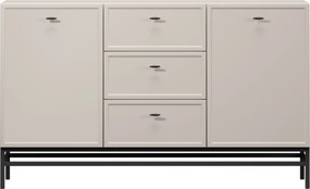 Komoda Lorini 150 cm na stojane - kašmírová / čierne úchytky T