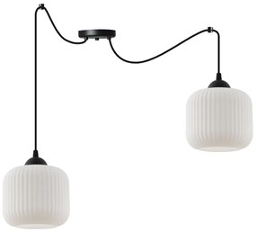 Závesné svietidlo Riffle Spider, 2x biele sklenené tienidlo, b