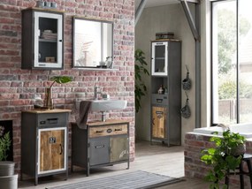 furniture-nabytek.cz - Masívna kúpeľňová skrinka Pinetown z mangového dreva, lakovaná, viacfarebná – 45×35×80 cm