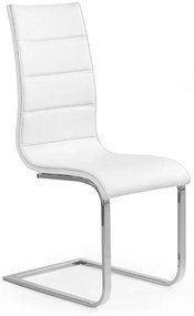 Jedálenská stolička PITER – oceľ, ekokoža, biela